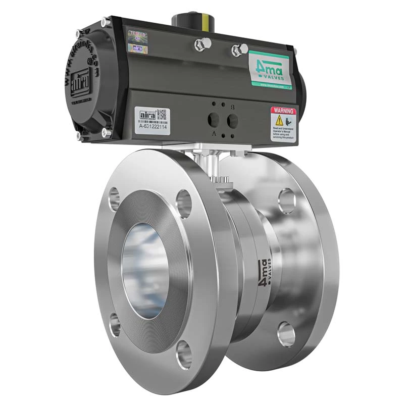 Pneumatic Sanitary Butterfly Valve Flanged End