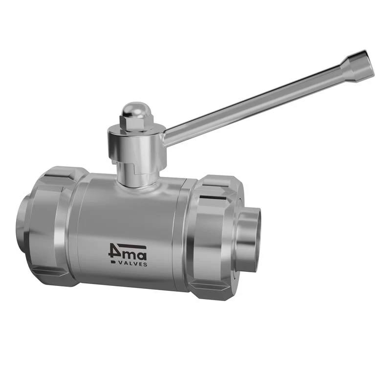 Pneumatic 2 way Sanitary Ball Valve SMS Union End